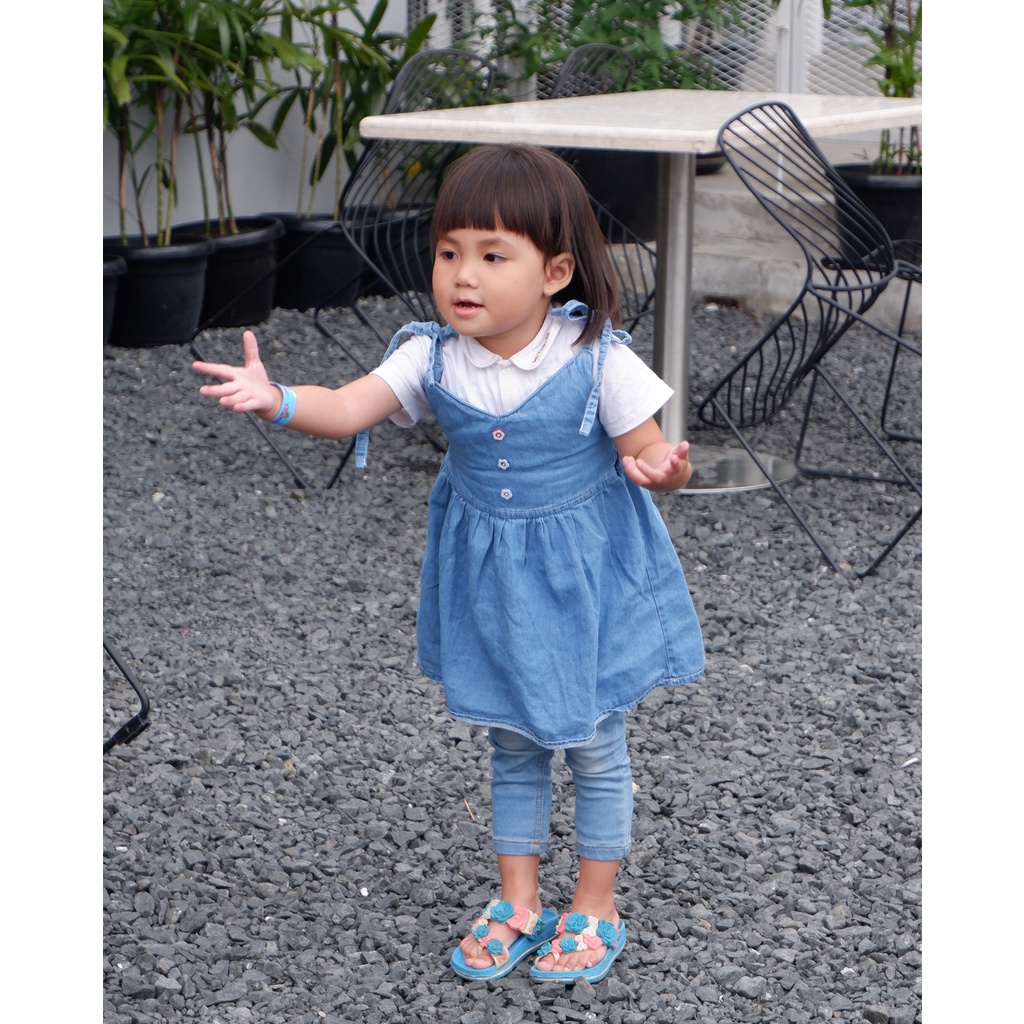 CARVA TERBARU ATASAN ANAK DRESS ANAK JEANS TALI MALIKA ATASAN SOFT JEANS 1-5 THN REALPICT