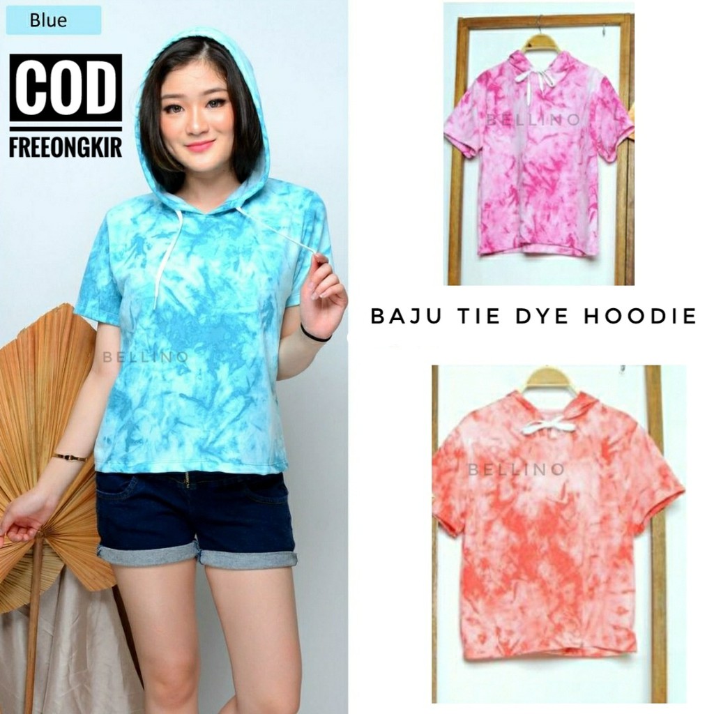 Kaos Tie Dye Wanita Lengan Pendek Tie Die T-shirt Tye Dye Kaos Pelangi Baju Tie Die Premium Tebal