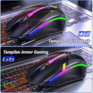ciji mouse gaming g6 dengan 7 warna led logo desain