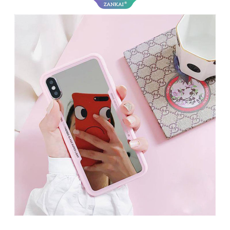 Anticrack Mirror Case Glass Vivo Z5 Y7s Z5x Y3 X27 U1 Y95 S1 Y55 Y66 Y67 Y83 Y81 Y81S Y71 Y79 Y75s Y73 Y85 Z1 Z1i Z3 Z3i Y89 Z3x Y93 Y93s Y97 X7 X9 X9s Cover Soft Plating TPU Back Cover Annka