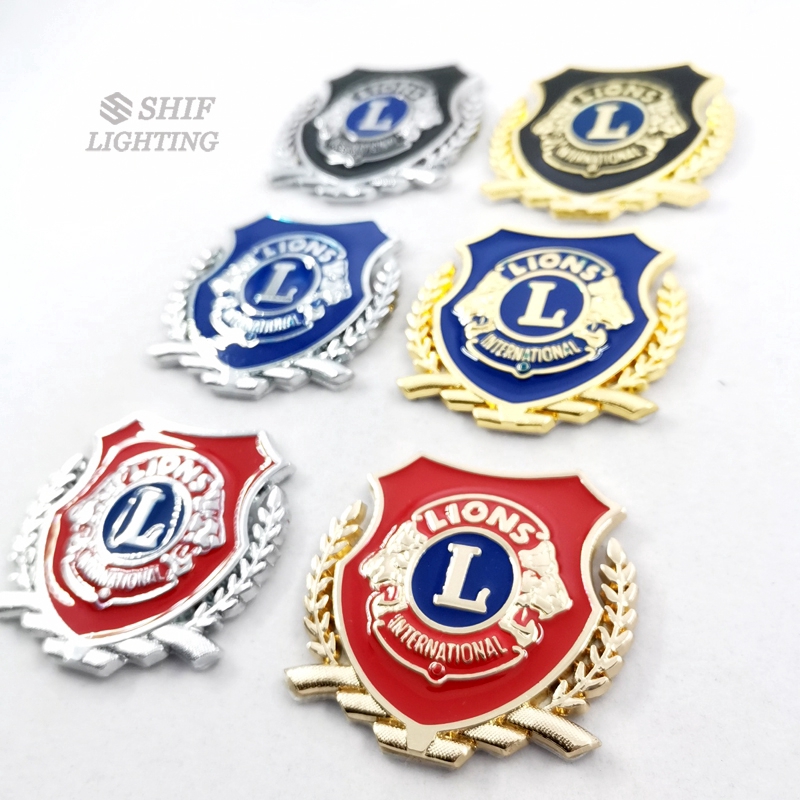 1pc Stiker Emblem Logo Singa Club Internasional Bahan Metal Untuk Dekorasi Mobil