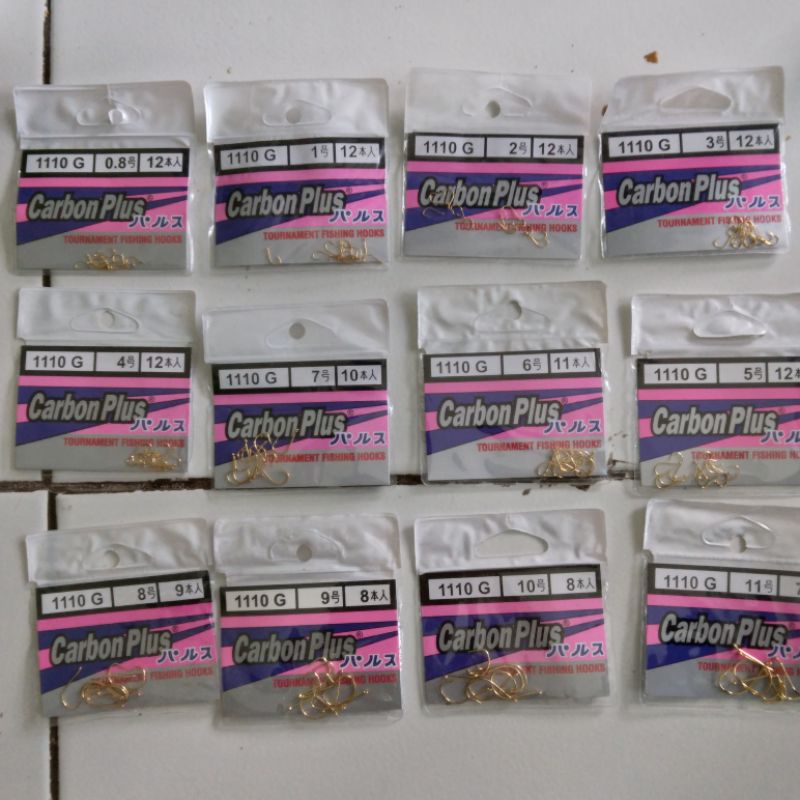 mata kail PANCING (GRETEL) CARBON PLUS 1110 GOLD UKURAN 0.8 SAMPAI 11