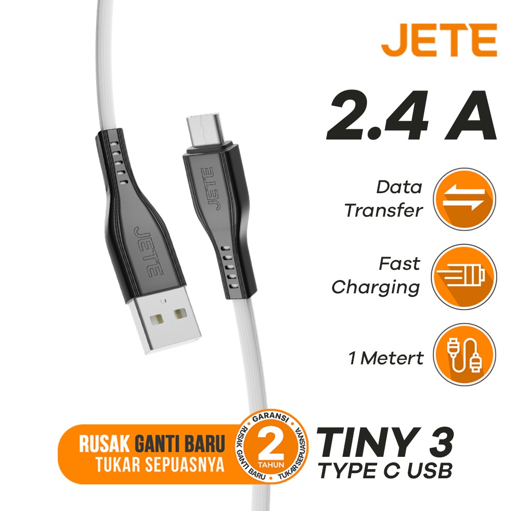 Kabel Data | Kabel USB | Kabel Charger Type C Fast Charging JETE  Tiny 3 - Garansi 2 Tahun