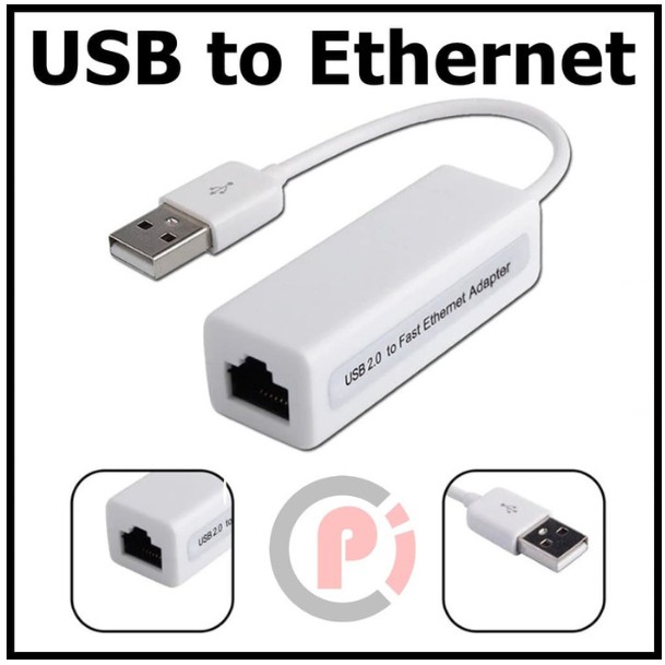 USB 2.0 to LAN Ethernet Card Adapter Converter Putih