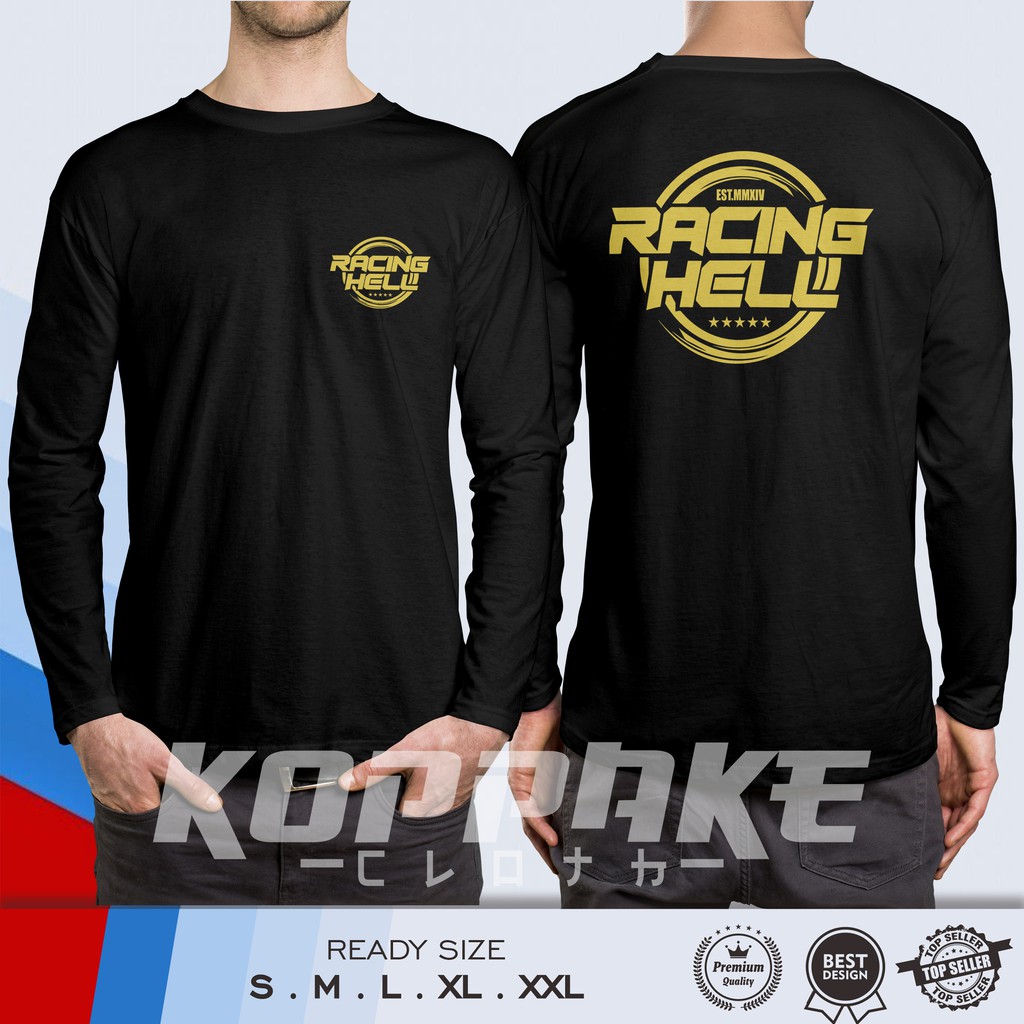 Kaos Distro Racing Hell racinghell Lengan Panjang Baju Otomotif