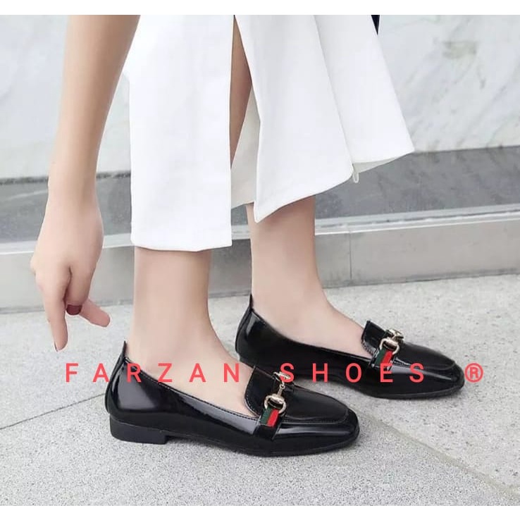 COD VIRAL BEST SELLER FLATSHOES WANITA GLOSSY TERBARU 2022 MWN 01 SERBAHOES