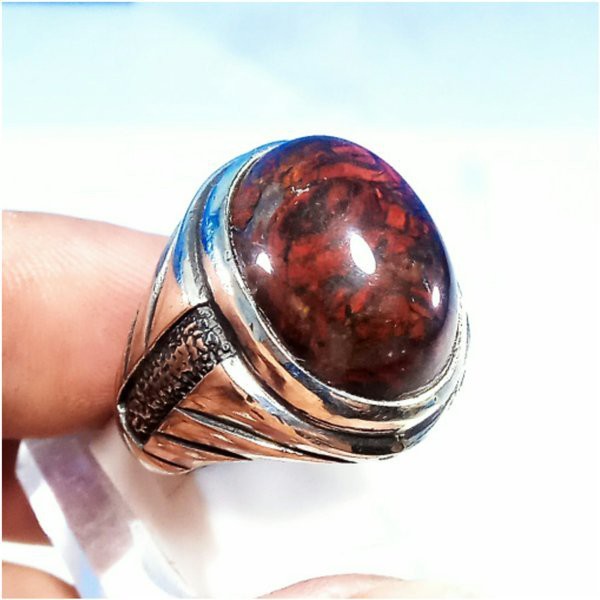 CINCIN BATU AKIK NATURAL BADAR BESI MERAH CABAI KEBUMEN NEMPEL MAGNET TERMURAH