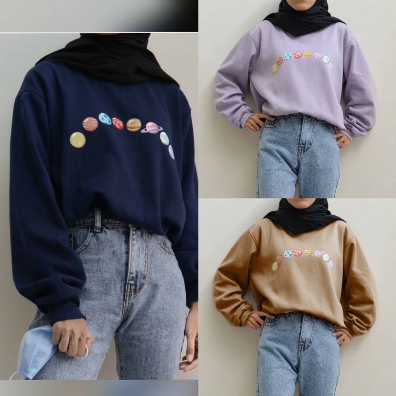 SWEATER WANITA / All Planet Oblong Sweater / Sweater Wanita Termurah