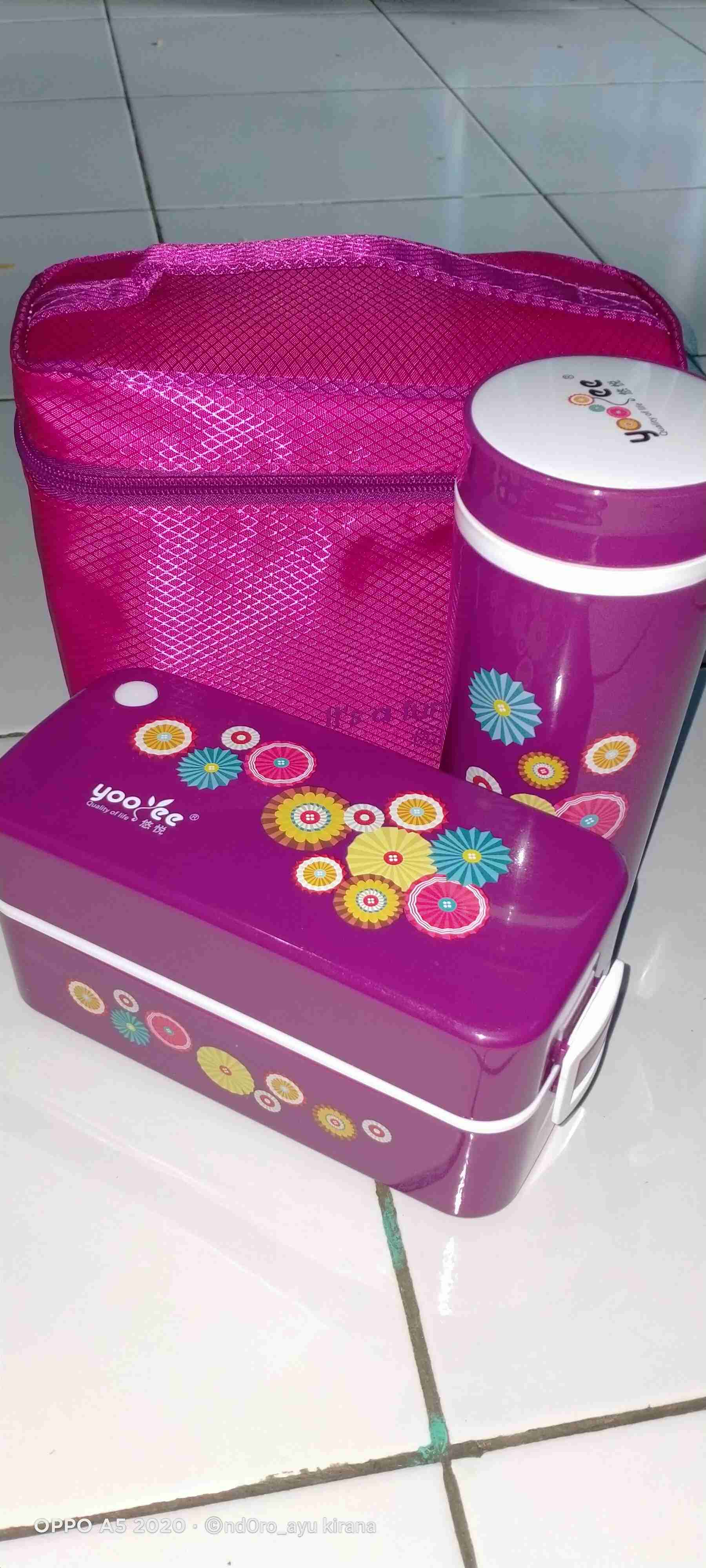 Lunch Box Yooyee 596 Set 910ml Pink