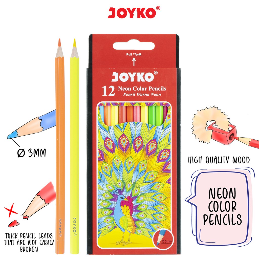 

Nokida Pensil Warna Joyko CP-124N [12 Warna] / Neon Colour Pencils Joyko / Pinsil Mewarnai / Pinsil Warna Warni / Pensil Gambar Balon Udara / Pensil Warna Anak / Pingsil Warna Panjang / Pensil Warna Joyko /Alat Tulis Sekolah / Peralatan Sekolah dan Kantor