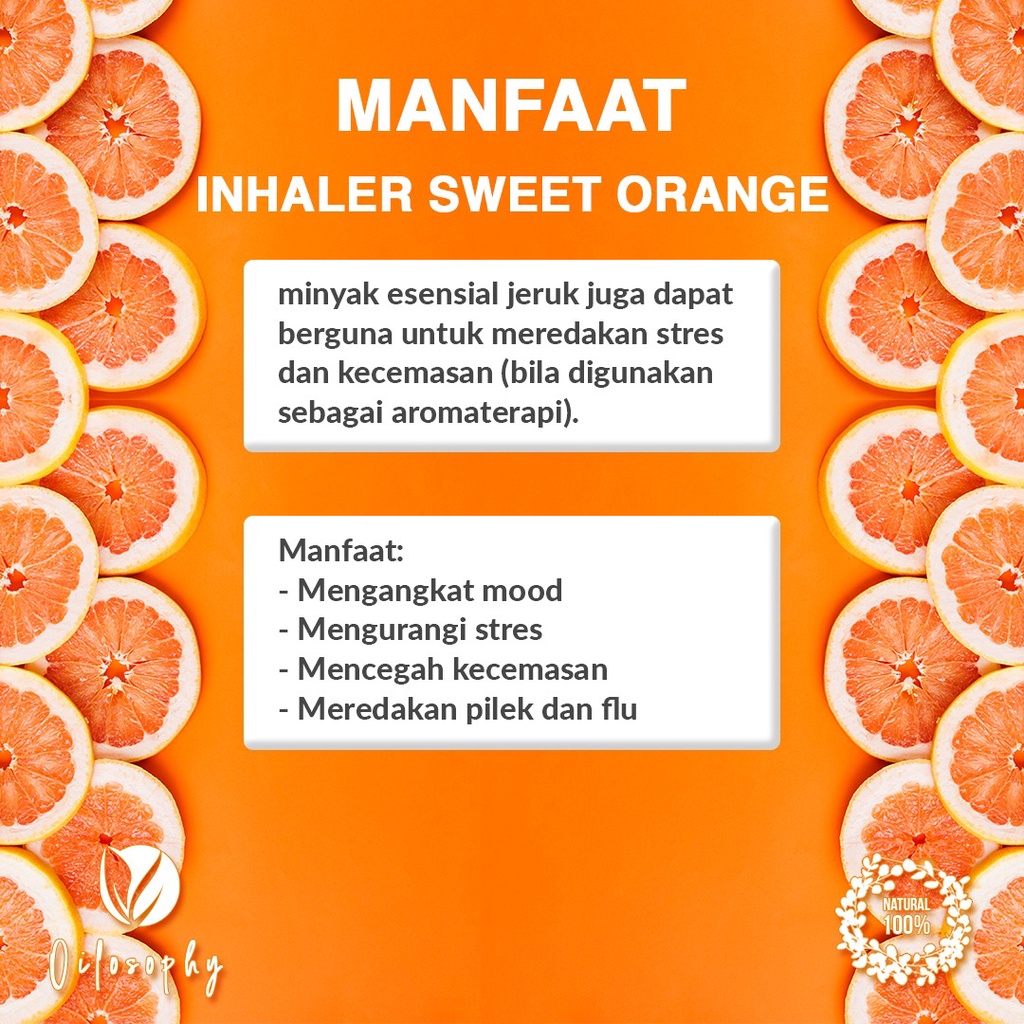 INHALER SWEET ORANGE | INHALER MENCEGAH STRES DAN FLU | AROMATERAPI | SEPERTI DIFFUSER