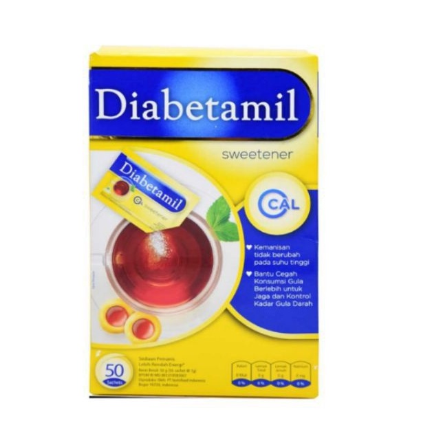 

Diabetamil Sweetener Gula untuk penderita diabetes sachet 50s