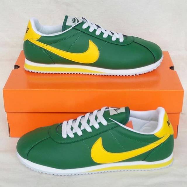 yellow and green nike cortez