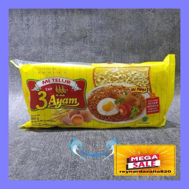 

Ry5Gils Mie Telor Cap 3 Ayam 200Gr / Mie Telur / Egg Noodle Flseyr