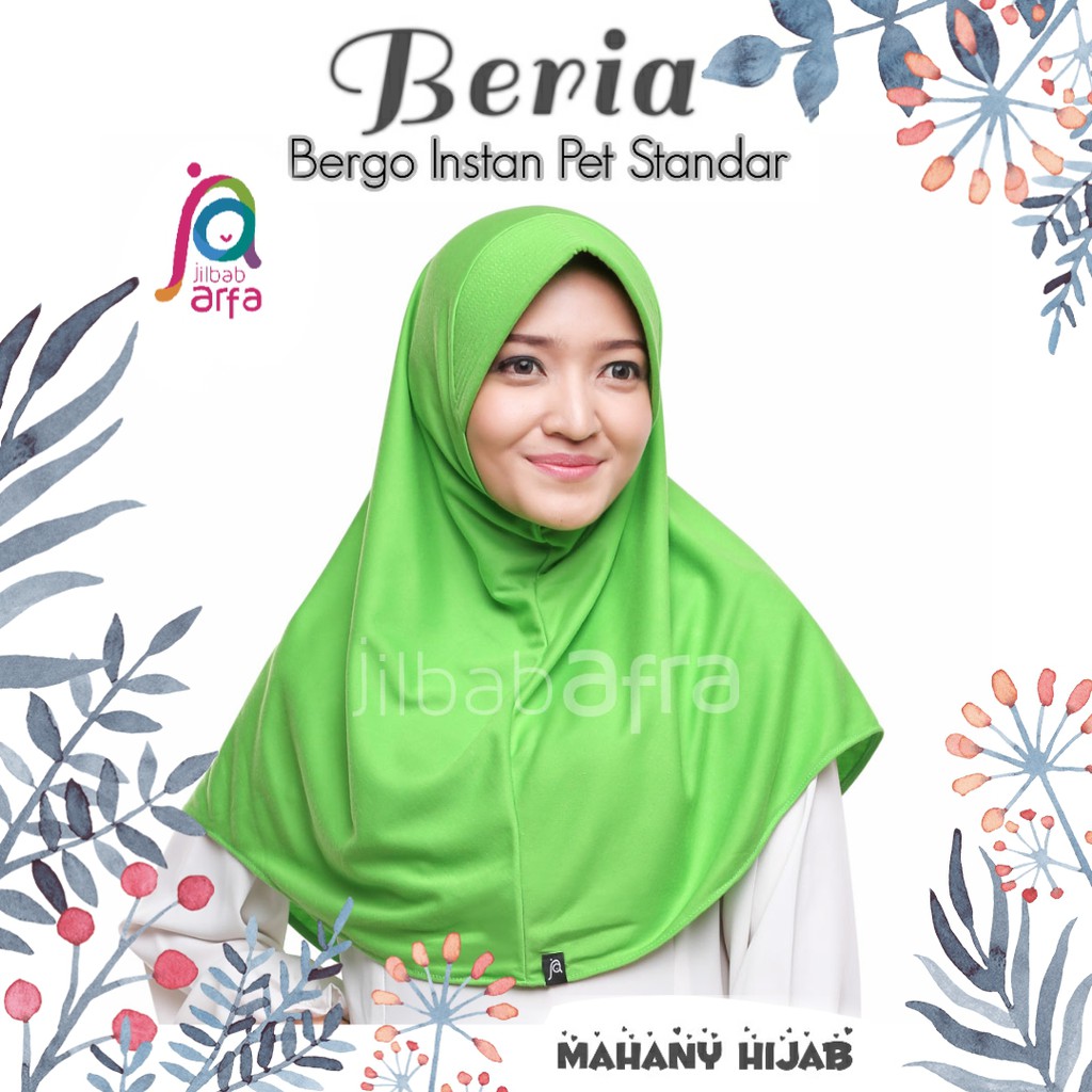 Jilbab Afra Jilbabarfa Beria Bergo kaos pet standar Hijau Daun