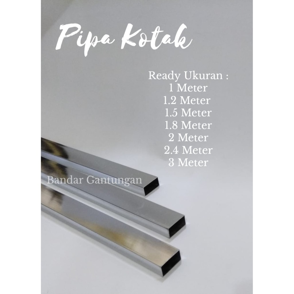 Pipa Kotak Chrome/Pipa Hanger Seruling/Gantungan Baju Besi(BH)