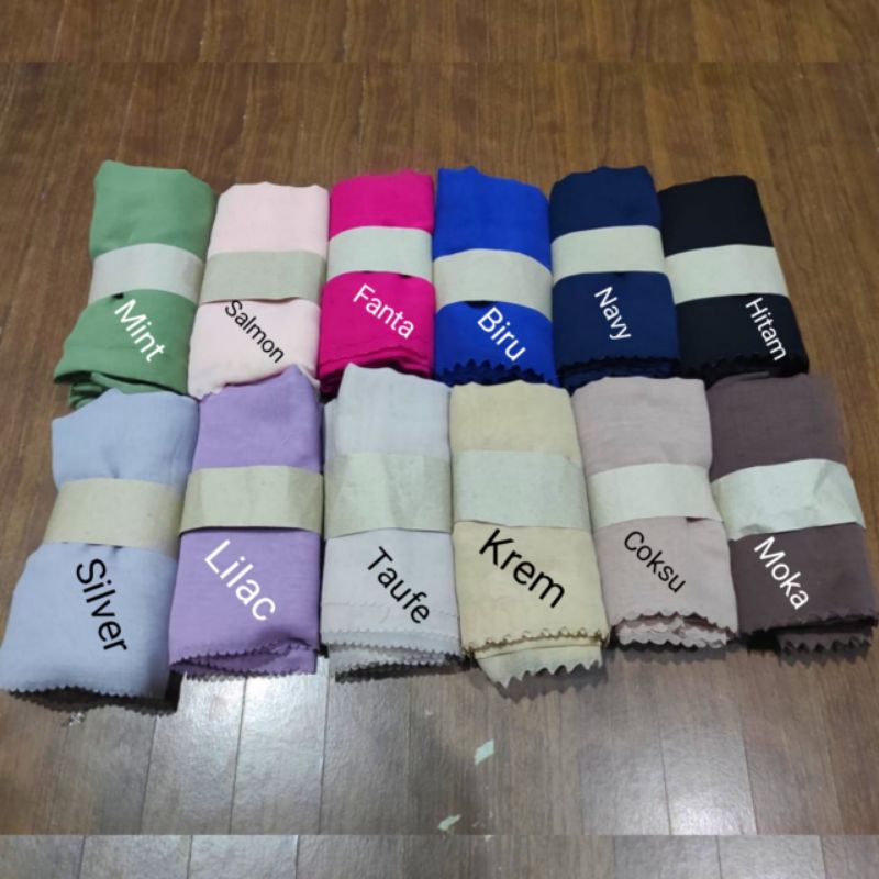 Hijab Voal Premium segi empat JUMBO size 130x130 || Voal Polos Syar'i lassercut