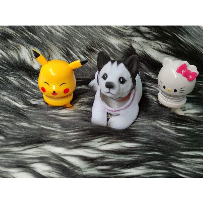 Promo Boneka Dashboar Kepala Goyang Srigala + Boneka Peer Karakter Random Termurah