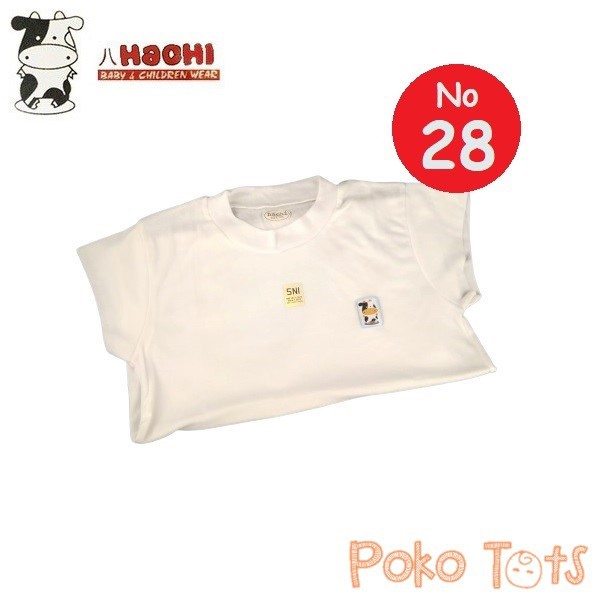 Hachi Kaos Oblong Putih Ukuran 28 Tangan Pendek Bayi dan Anak Polos