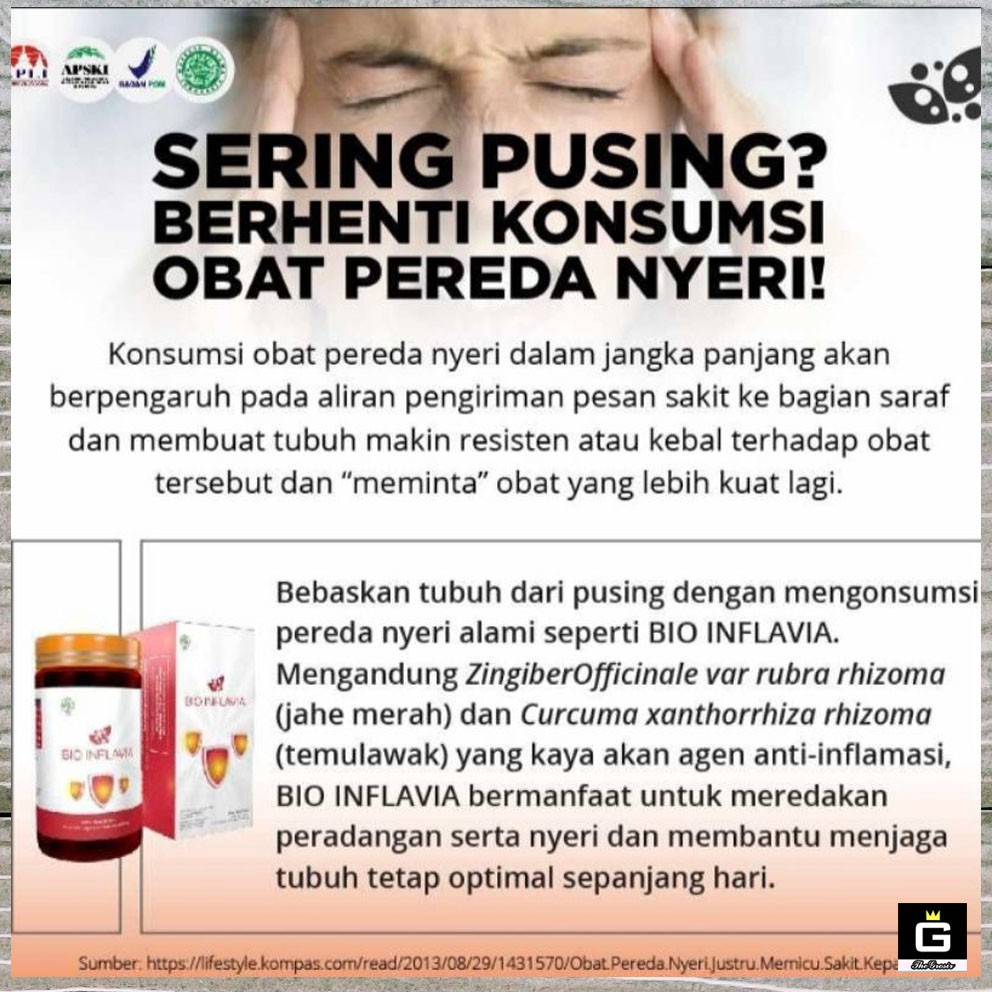 Bio Inflavia Biogreen Darah Tinggi Kolesterol Pusing Asam Urat Rematik