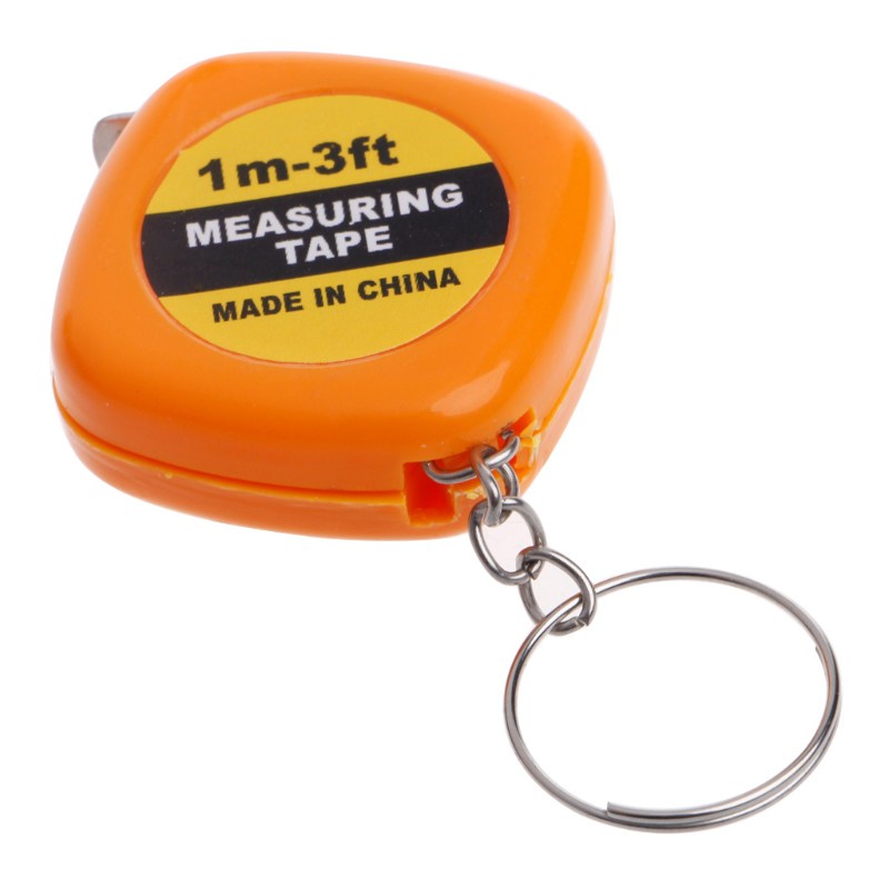 CRE  Easy Retractable Ruler Tape Measure Mini Portable Pull Ruler Keychain 1m/3ft