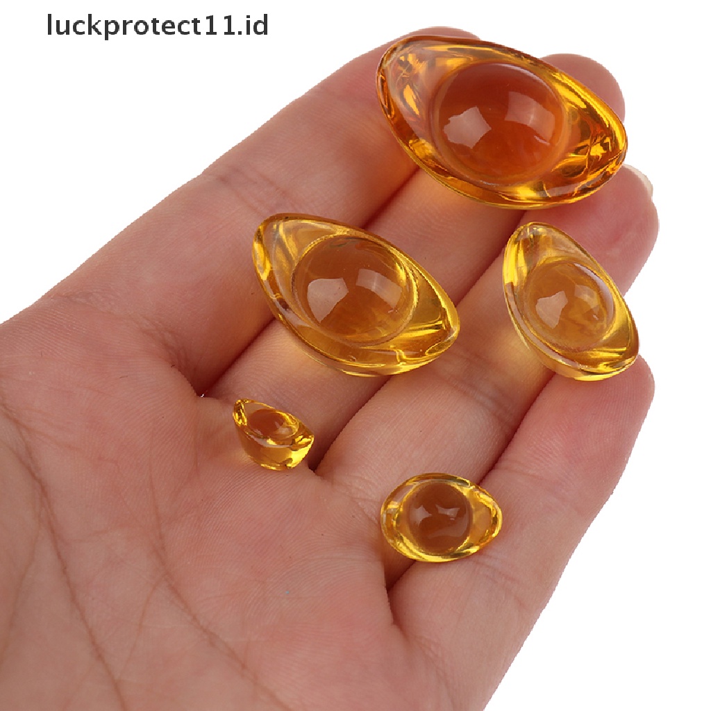 // Hg &amp; ID// 5Pcs Yuanbao Feng Shui Yuan Bao Ingot Ornamen Dekorasi Berkah Rumah Keberuntungan