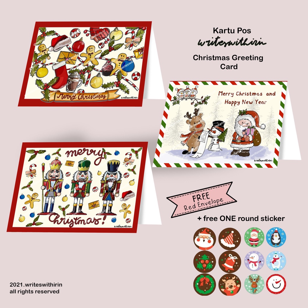 

(writeswithirin) Christmas Greeting Card / Kartu Natal Flip