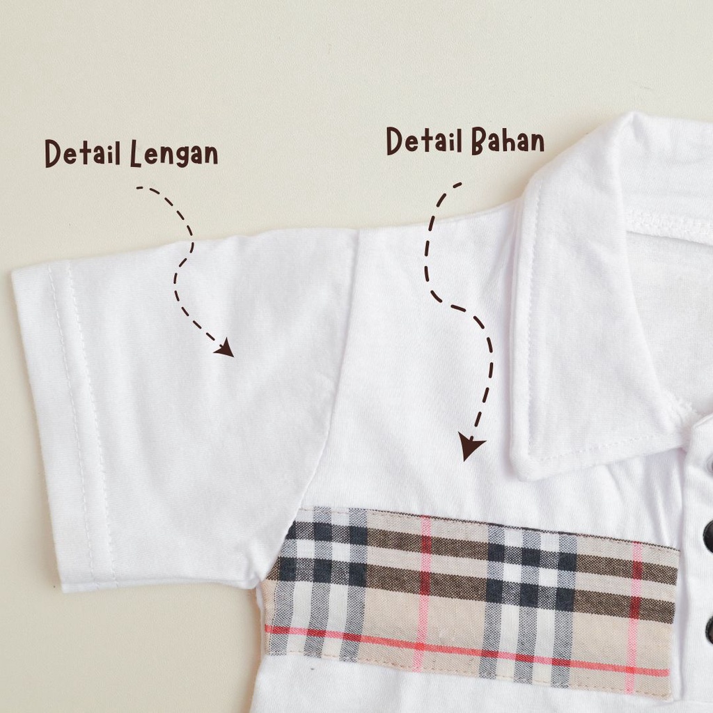 Nuna Store Setelan Kemeja bayi dan anak cowo/laki-laki usia 0 Bulan - 3 tahun Motif Kemeja Burberry