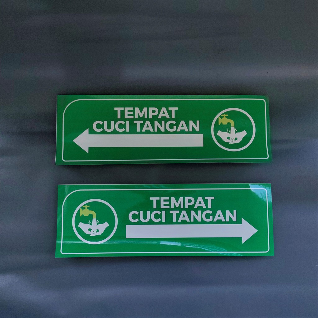 Stiker Tempat Cuci Tangan | Stiker Arah Panah Tempat Cuci Tangan