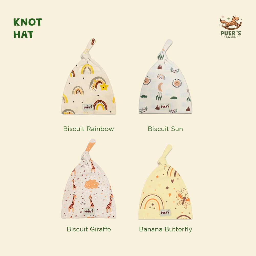 KNOT HAT NEWBORN (TOPI BAYI) PUER’S MOTIF (CODE AWALAN HURUF A-B)