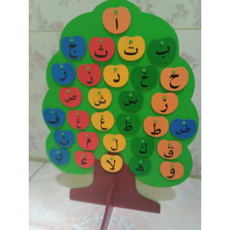 mainan  anak pohon hijaiyah