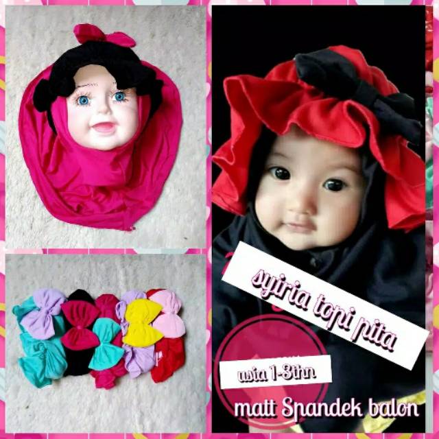 jilbab bayi topi pita alesa