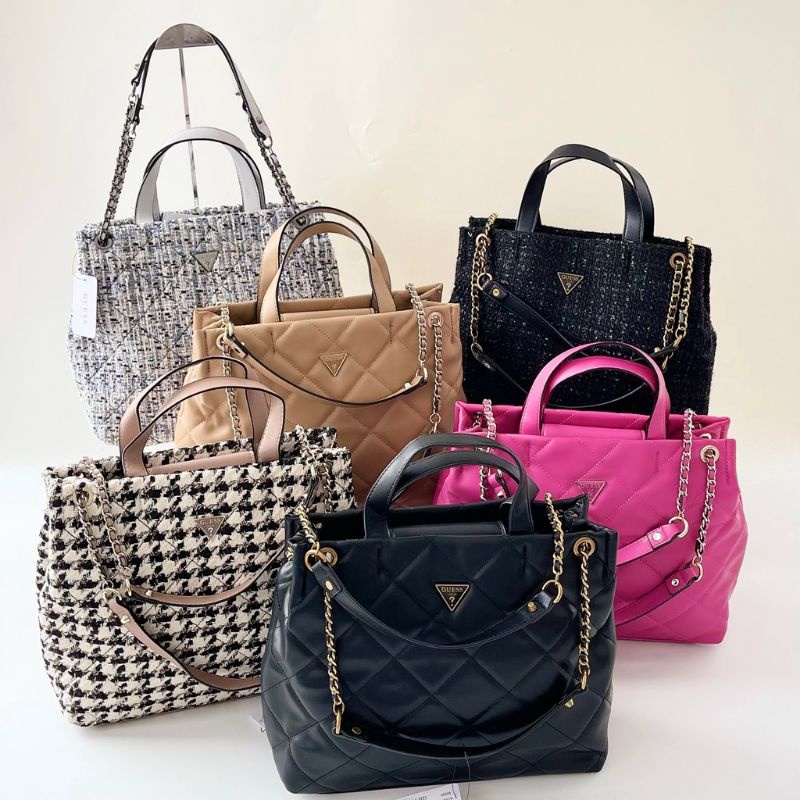 Tas Guess Tote Tweed | Gs Wanita Branded | Tas Kerja Gues