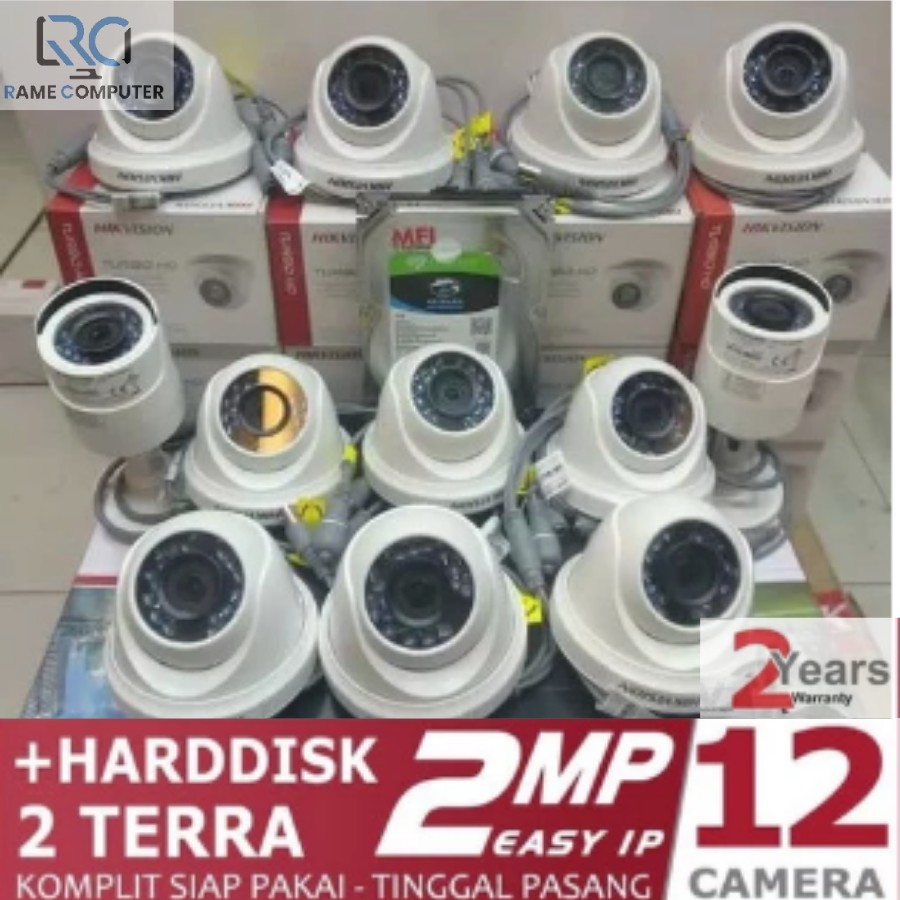 PAKET CCTV HIKVISION 12 CH 2 MP 1080P 2MP PAKET KOMPLIT GARANSI 2 TAHUN