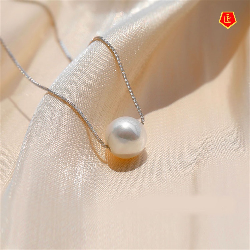 [Ready Stock]S925 Silver Freshwater Pearl Necklace Elegant Simple Korean Style
