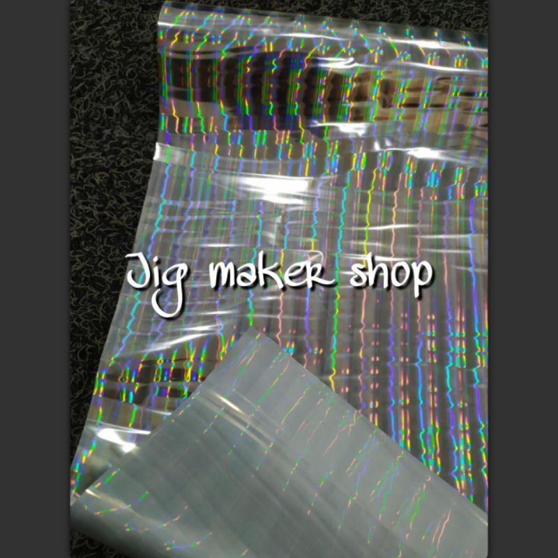 hologram hot stamping foil lure dan metal jig - IMPORT ORIGINAL - motif rainbow 3D- lebar 60cm