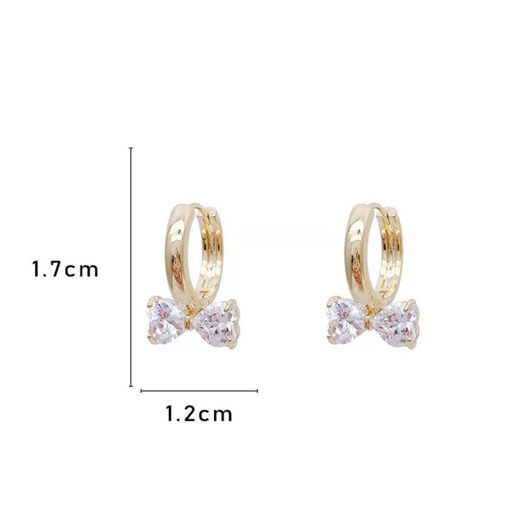 Anting Tusuk Gantung Bahan Alloy Desain Pita Hias Berlian Imitasi Gaya Eleganklasik Untuk Wanita