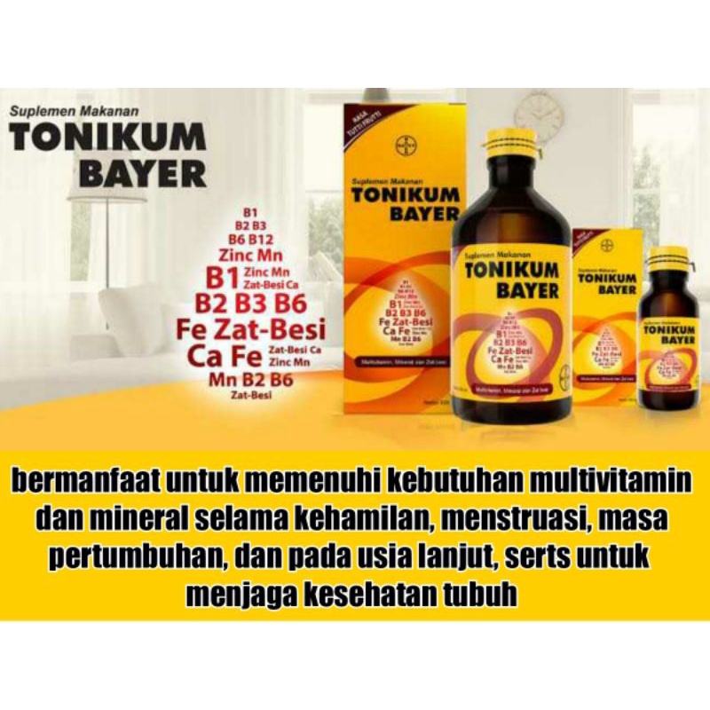 Tonikum Bayer Syrup Multivitamin Penambah Darah 100% Original ( 330 Ml,100 Ml )