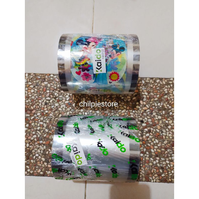 (1000 cups) Plastik lid cup sealer cup polos, cup motif kartun / tutup gelas plastik