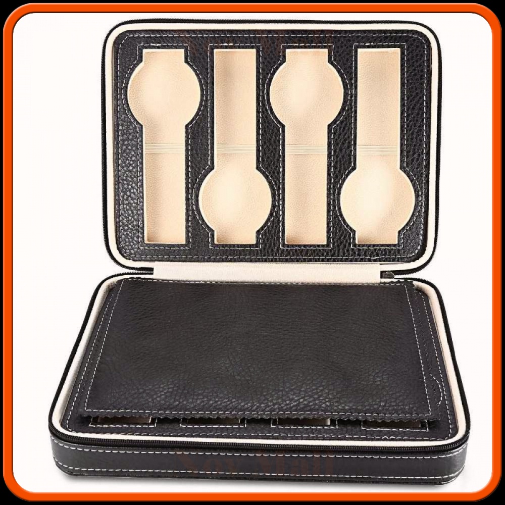 Kotak Jam Tangan Display Box Bahan Kulit 8 Grid - L-001