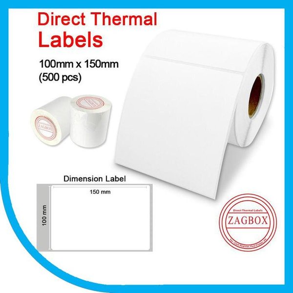 Kertas Thermal bulat Ukuran 100x150 isi 500 Kertas untuk Print Barcode pesanan Thermal Print