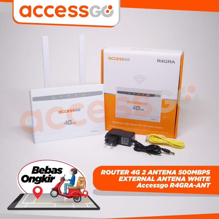 AccessGo Router 4G 2 Antena R4GRA model B315 500MBPS External Antena White