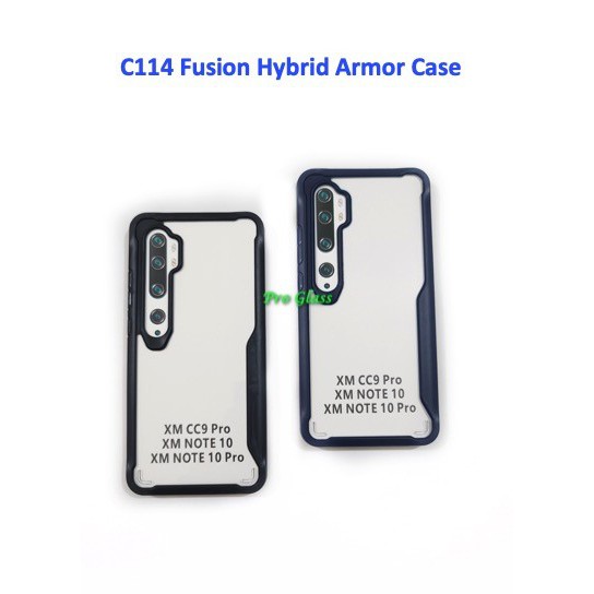 C114 Xiaomi Mi note 10 / Pro Fusion Hybrid Armor Case Silicone Acrylic