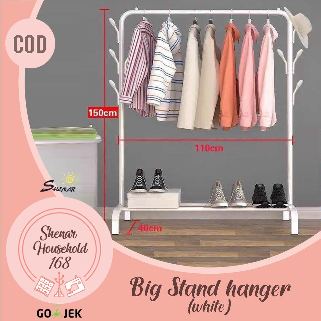 SHENAR ,  BIG HANGER/STAND HANGER /GANTUNGAN BAJU/RAK BAJU TERBUKA / BIG STAND HANGER BLACK