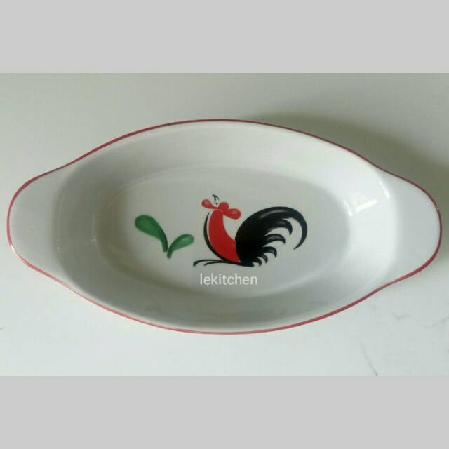 Ramekin Oval Ayam Jago Dengan Handle