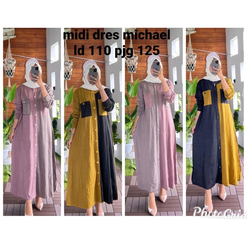 GAMIS MIDI DRESS BAHAN KAOS MICHAEL
