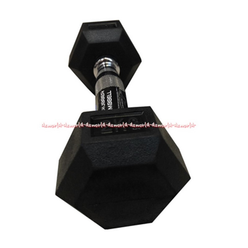 Berwyn Hex Rubber Dumbbell 2kg Black Barbel 2 Kg Hitam Olahraga Angkat Besi Dumbel Berwin Olah Raga Angkat Beban