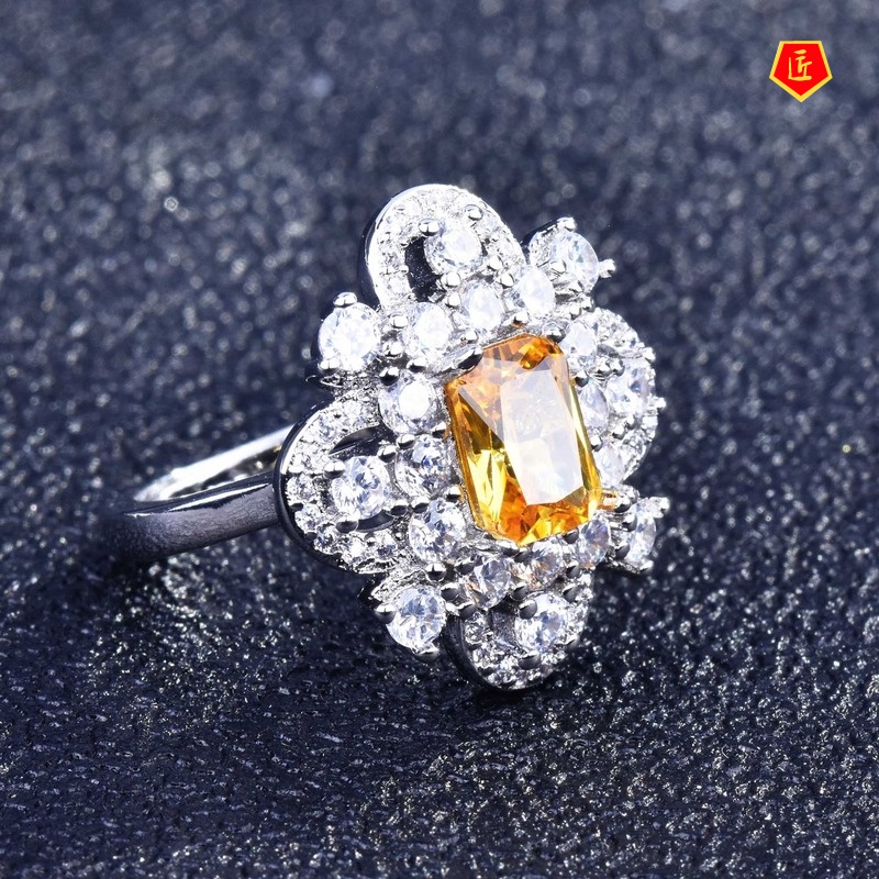 [Ready Stock]Fashion High Sense Natural Pink Diamond Fully-Inlaid Ring