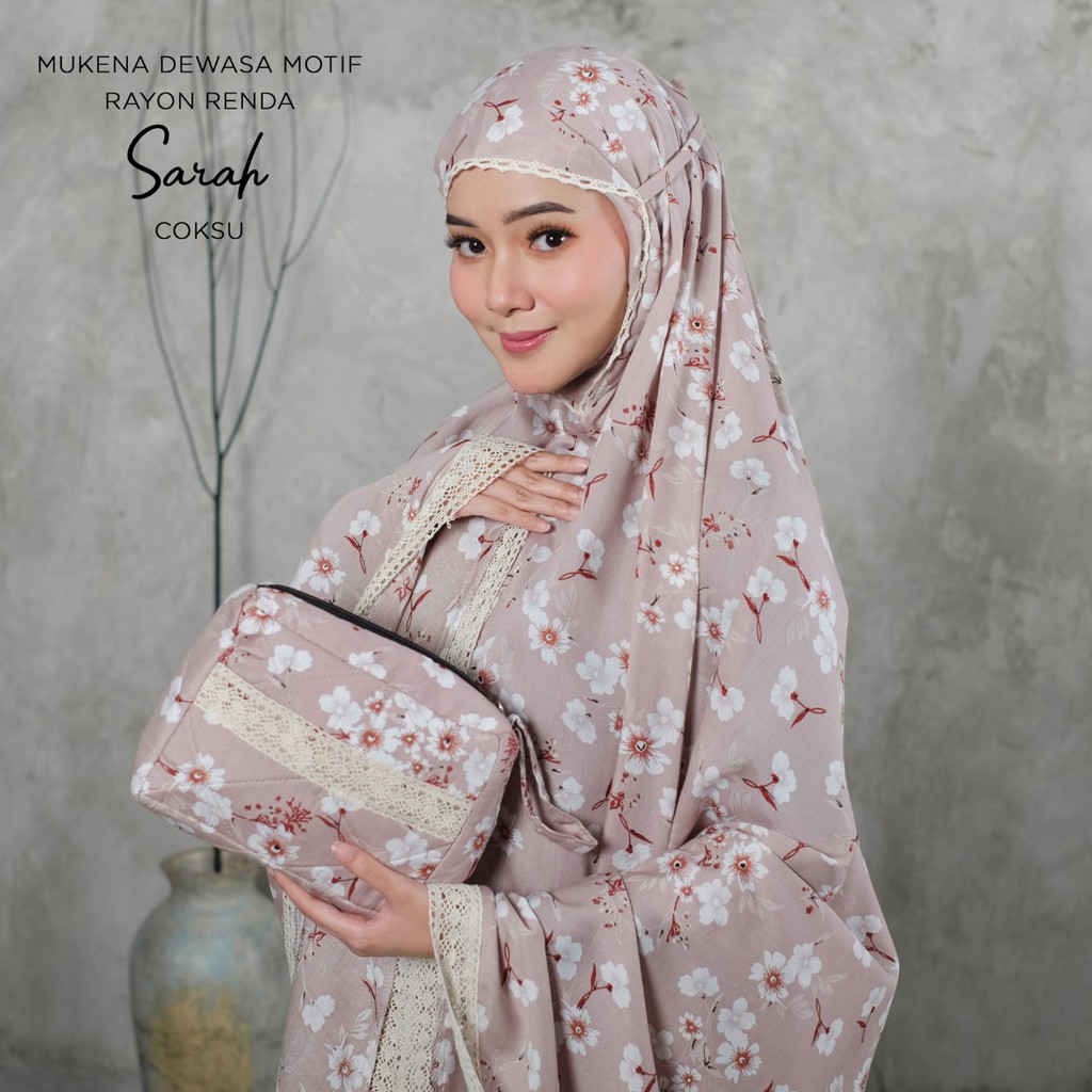 PUSAT MUKENA TASIK - MUKENA DEWASA RENDA RAYON SARAH