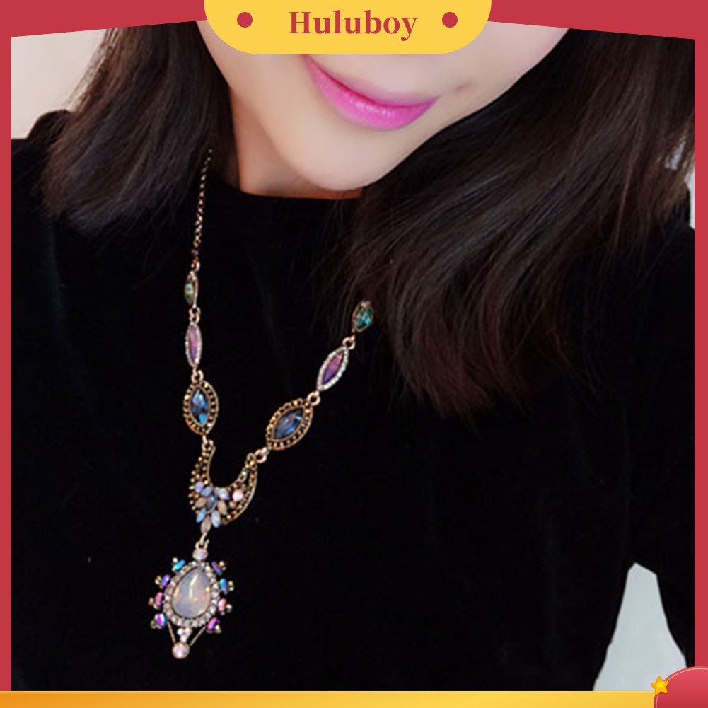 Hu Hu Hu Hu Hu Alat Bantu Pasang Kacamata♡ Kalung Statement Liontin Desain Bulan Sabittetesan Air Hias Berlian Imitasi Gaya Bohoistana Untuk Wanita